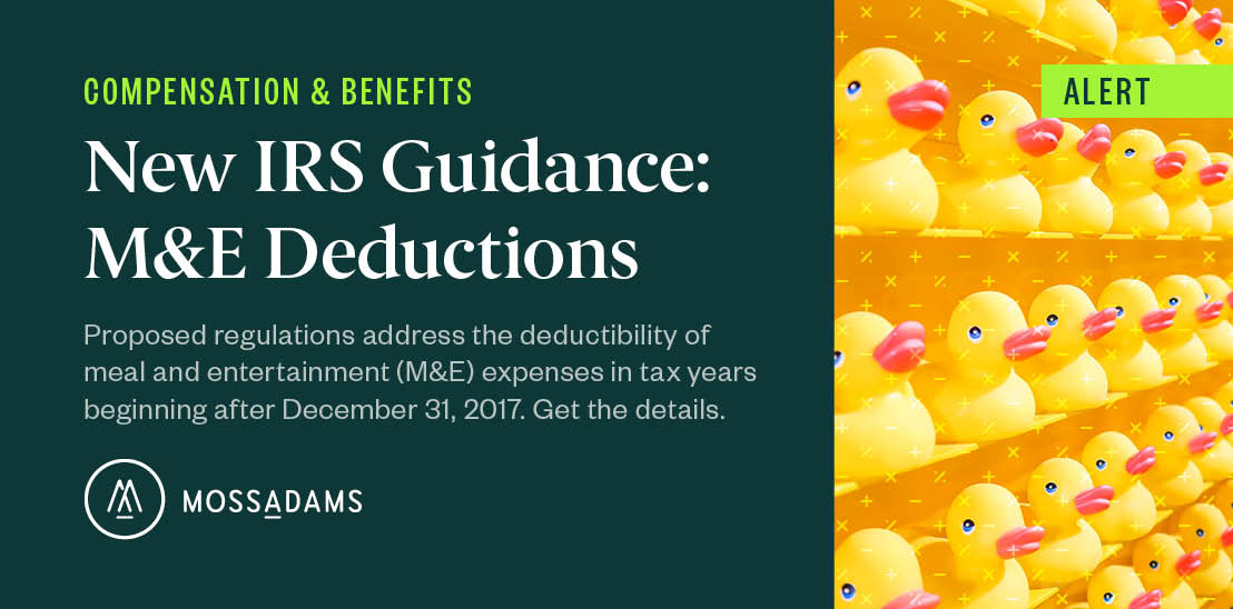 IRS Guidance on Meal and Entertainment Deductions