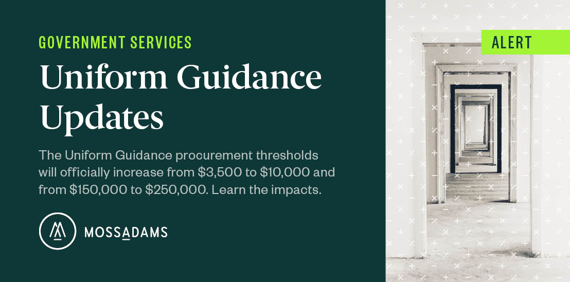 Procurement Thresholds Under Uniform Guidance Officially Increased