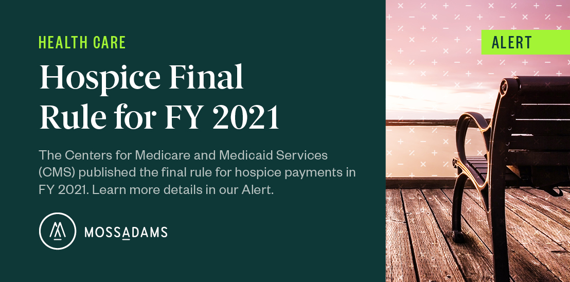 CMS Publishes Final Rule for Hospice Payments in FY 2021
