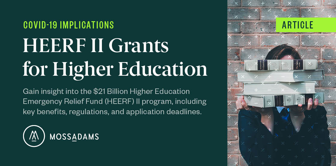 CRRSAA Provides 21 Billion in HEERF II for Higher Education
