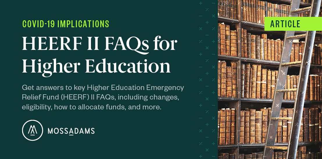 Higher Education Emergency Relief Fund (HEERF) II FAQs