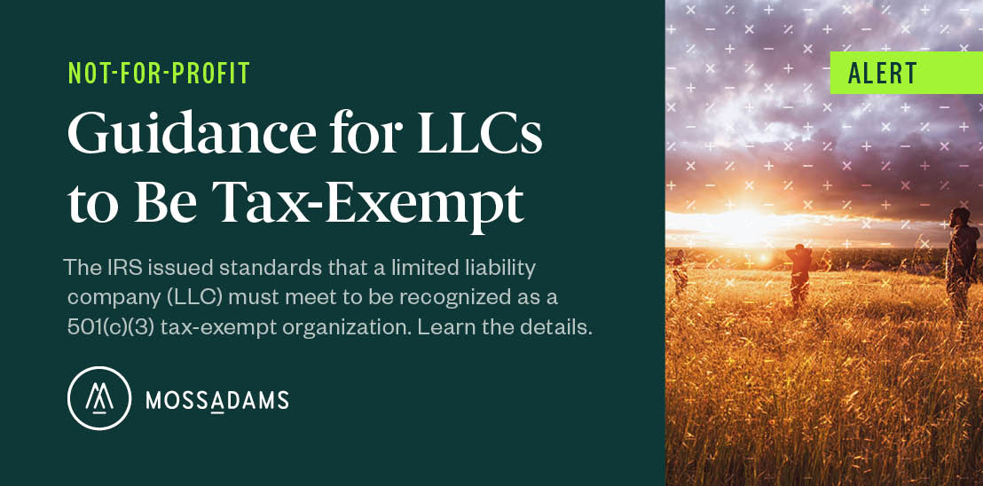 IRS Guidance for TaxExempt LLCs