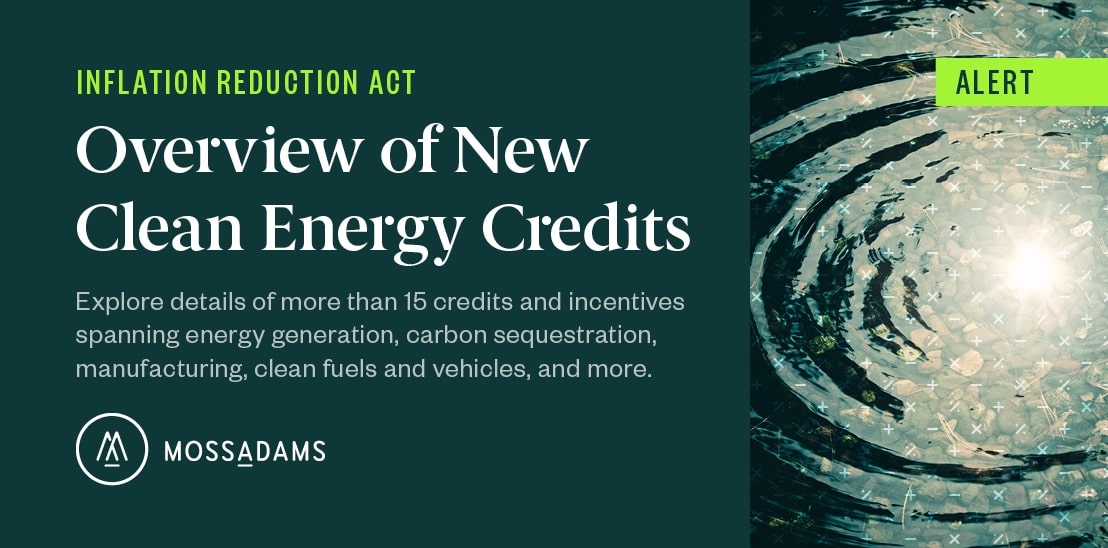 Clean Energy Credit Overview In Inflation Reduction Act