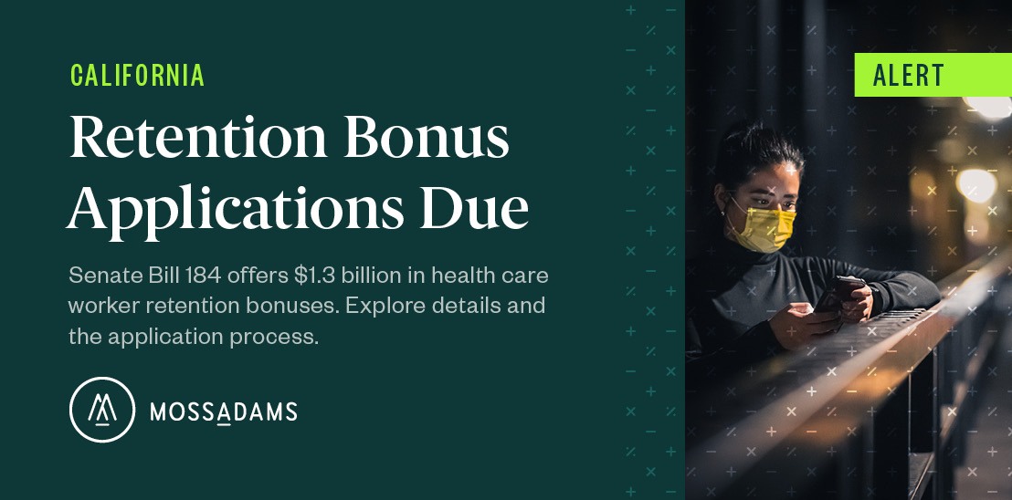 Senate Bill 184 Health Care Worker Retention Bonuses Update