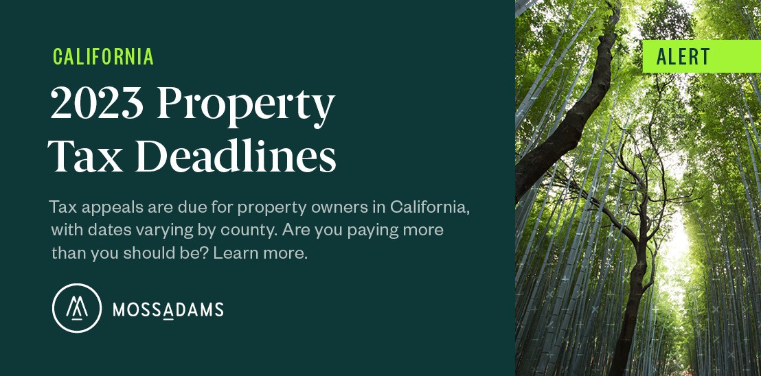 2023 California Property Tax Deadlines by County